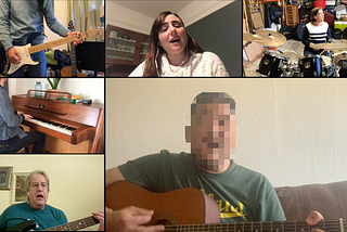 Virtual Band. Electric guitar, vocal, drums, piano, bass, vocal and acoustic guitar.