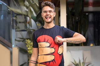 Photo of the author wearing a black shirt