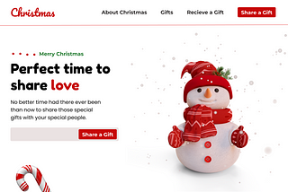 A landing page I designed for a Gift Store during the last Christmas