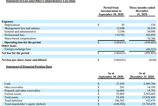 Financial Position for Gold Royalty Corp.