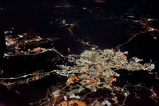 Aerial view of Singapore from my flight window
