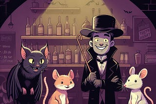 Dead, Bat, Rat, Cat in a Bar in Animal Heaven
