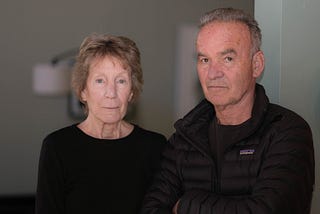 “Tattooed Tears” filmmakers Nick Broomfield and Joan Churchill are photographed in Venice, California in 2025 by David William Reeve
