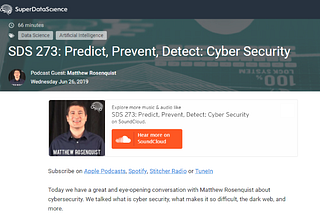 SuperDataScience Podcast Discusses the Prospects and Challenges of Cybersecurity