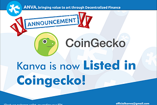 Kanva is Listed now in Coingecko!