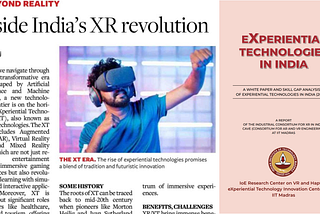 XR in India — A Whitepaper by XTIC, IIT Madras