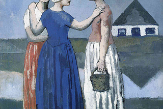Painting of The Three Dutch Women by Pablo Picasso 1905.