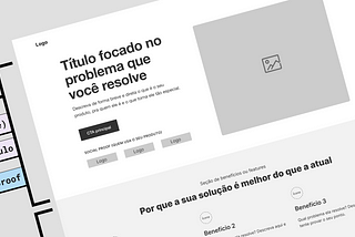 Parte de um wireframe de um site