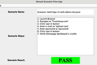 Manual Scenario Creation App GUI with Java Swing