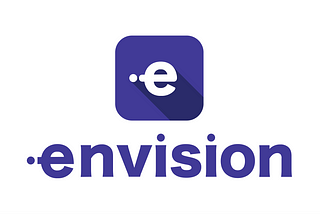 Lowercase “e” logo combined with an “i” in indigo with a drop shadow