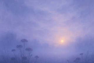 Author’s AI generated image of a sky with a sun peaking through the clouds and flowers.