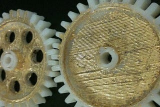 Two interlocking gears