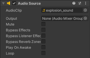Unity: Adding explosion sound effects