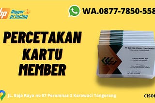 BEST PRICE, WA./CALL 0877–7850–5584, Percetakan Kartu Member di Cisoka Kab. Tangerang