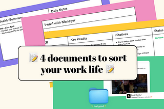 4 documents to sort your work-life.