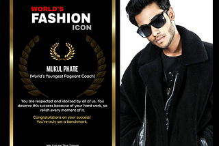 Mukul Phate Honored with World’s Fashion Icon Award