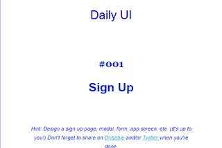 Day 1 of the DailyUI-100 day challenge