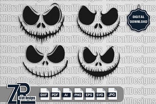 Jack Skellington Bundle, Nightmare Svg, Jack Skellington Stencil , Nightmare File, Christmas Cut File, Svg dxf eps, Jack Skellington Clipart