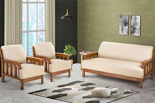 Buy Richard Wooden Sofa Set 3+1+1 Seater online with 14% Off