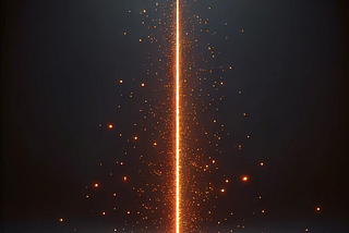 An orange spark pillar descending from heaven, AI Generated.