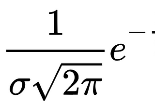 The generic form probability density function for a normal distribution