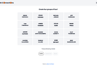 Building a NBA Connections Web App with Cursor, V0, Claude & ChatGPT