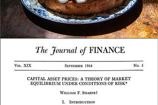 Photo of birthday cake and cover of Bill Sharpe article