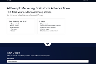 AI Prompts — Brainstorm Advance