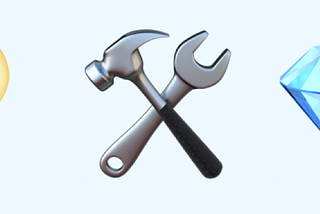 The lightbulb emoji, the hammer and wrench emoji, and the jewel emoji, representing the three dimensions of the rubric