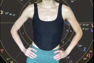 Screen Shot of me (Rozalia Kieliszkiewicz) Doing a cute video with a Green Screen Astrology Chart