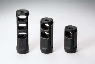 Sparrow Dynamics muzzle brakes come in 3 sizes and 2 colors.