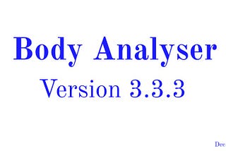 Body Analyser 3.3.3