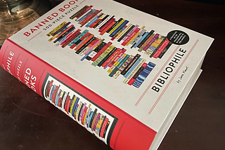 Puzzle box that has image of stacked banned books