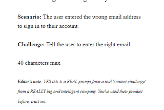 UX Writing Challenge: Wrong Email Address Entered