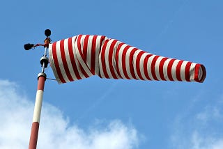 Wind sock blowing in the wind