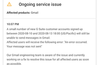 Gmail was broken for most of last week