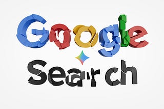 A representation of the Google logo broken