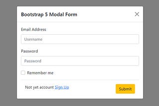 Bootstrap 5 Modal Form HTML