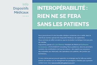 INTEROPERABILITE : RIEN NE SE FERA SANS LES PATIENTS