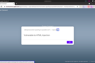 A short story of Content Spoofing to HTML Injection in Apple using Dangling Markup Injection