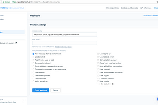 7 simple steps to integrate Intercom webhook via Socket