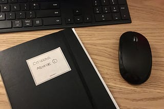 work notebook and desk equipment