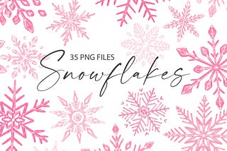 Snowflake Clipart - Snowflake PNG - Pink Snowflakes - Christmas Clipart - Xmas Clip Art - Sparkly Snowflake - Girl Colors - 2607