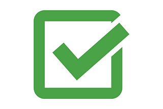 Green icon of a checkbox.