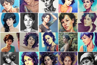 A collage of Lensa AI-generated avatars of myself