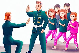 A General stopping a self defense class for military service members.