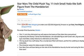 Disney Loses Potential $2.7M in Missed Amazon Sales on “Baby Yoda”​