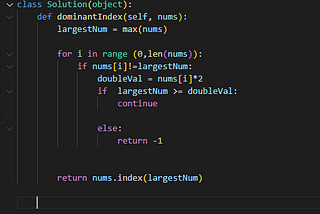 Largest Number At Least Twice of Others | LeetCode Problem #1 |Python