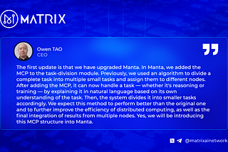 Integrating MCP into MATRIX Blockchain!