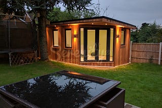 This vertical cladded red cedar garden room is a joy to watch! #Serenity #GardenRooms